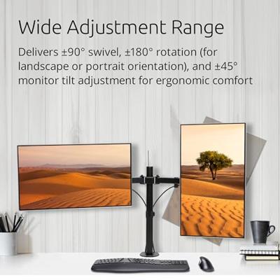 Kensington SmartFit Ergo monitorarm, met uitschuifbare arm, dubbel, zwart - thumbnail