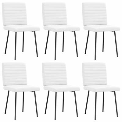 Eetkamerstoelen 6 st kunstleer wit