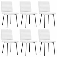 Eetkamerstoelen 6 st kunstleer wit - thumbnail