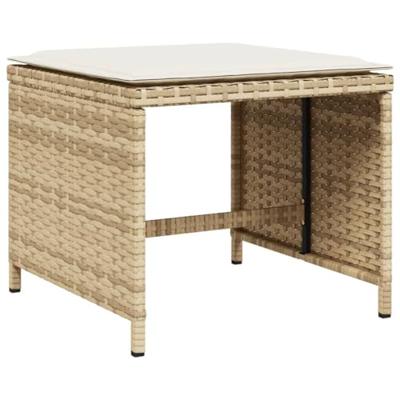 15-delige Tuinset met kussens poly rattan beige - thumbnail