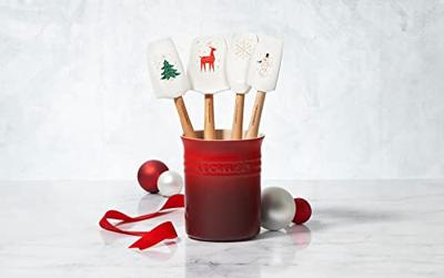 LE CREUSET - Santa's Specials - Lepelpot + spatels Kersenrood