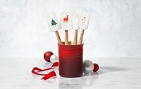 LE CREUSET - Santa's Specials - Lepelpot + spatels Kersenrood - thumbnail