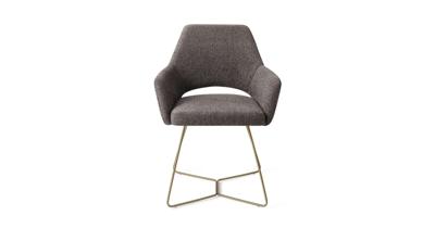 Jesper Home Eetkamerstoel 'Yanai' Beehive Gold, kleur Amazing Grey