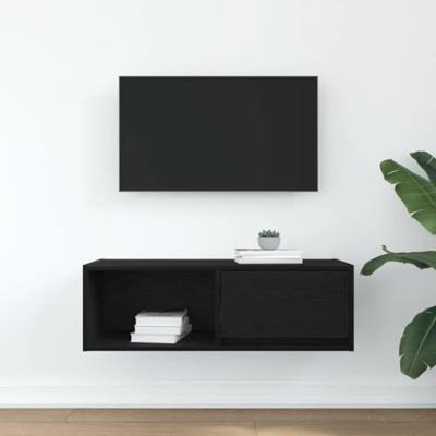 TV-meubel 80x31x25,5 cm spaanplaat zwart eikenkleurig