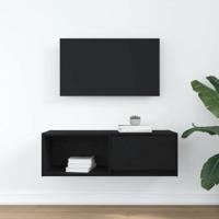 TV-meubel 80x31x25,5 cm spaanplaat zwart eikenkleurig - thumbnail