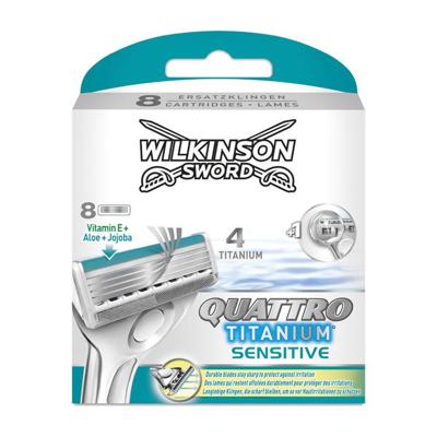 Wilkinson Wilkinson Sword Quattro Titanium Sensitive - 8 mesjes -