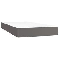 Boxspring met matras kunstleer grijs 140x200 cm - thumbnail