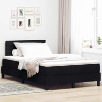 Boxspring bed met matras met hoofdeinde Zwart 120 x 200 cm Stof - thumbnail