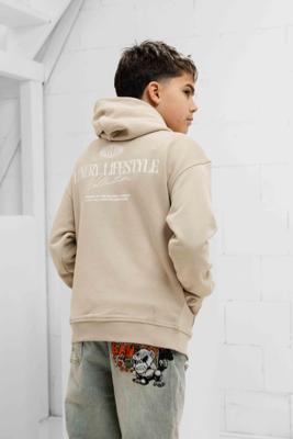 Malelions Relaxed Lifestyle Zip Hoodie Kids Beige - Maat 176 - Kleur: Beige | Soccerfanshop