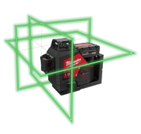 Milwaukee M12 3PL-401C Accu Kruislijnlaser 3x360° Groen 12V 4.0Ah in koffer - 4933478102 - thumbnail