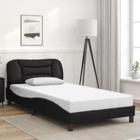 Bedframe met hoofdbord kunstleer zwart 100x200 cm - thumbnail