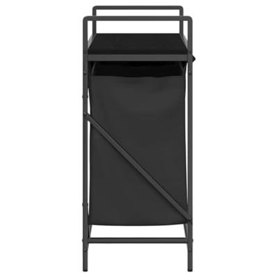 Wasmand 2 vakken met plank zwart eikenkleurig Wasmand 2 vakken met plank zwart eikenkleurig