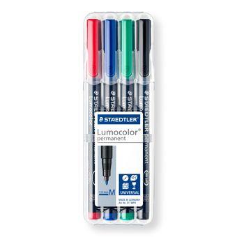 Viltstift Staedtler Lumocolor 317 permanent M set à 3 +1 stuk gratis Viltstift Staedtler Lumocolor 317 permanent M set à 3 +1 stuk gratis