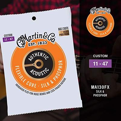 Martin Strings MA130FX Flexible Core Silk & Phosphor 11-47 Martin Strings MA130FX Flexible Core Silk & Phosphor 11-47