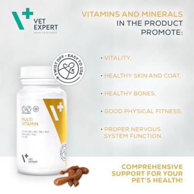 VET EXPERT Multivitamine - vitamine- en mineralenpreparaat voor honden en katten - 30 capsules. VET EXPERT Multivitamine - vitamine- en mineralenpreparaat voor honden en katten - 30 capsules.