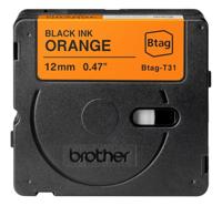 Brother BTAG-T31 labelprinter-tape Zwart op oranje - thumbnail