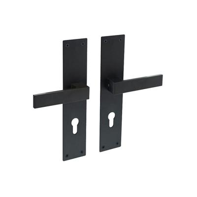 Intersteel Deurkruk Amsterdam op schild profielcilindergat 72mm - mat zwart