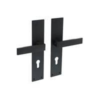 Intersteel Deurkruk Amsterdam op schild profielcilindergat 72mm - mat zwart - thumbnail