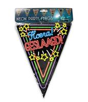 Neon Vlaggenlijn Hoera Geslaagd - 10 Meter - thumbnail