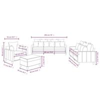 4-delige Loungeset met kussens fluweel roze - thumbnail