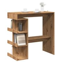 Bartafel met opbergrek 100x48x101,5 cm artisanaal eikenkleurig - thumbnail