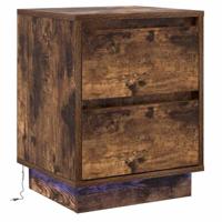 Nachtkastje 2 pcs Gerookt eiken 39 x 34.5 x 50 cm Bewerkt hout - thumbnail