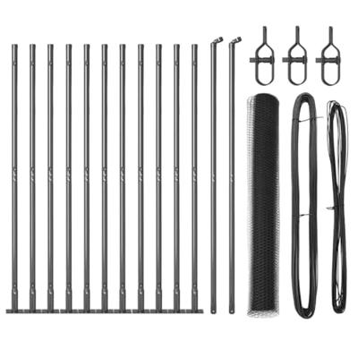 VidaXL Afrasteringspaal grijs 25 x 0,8 m (13 mm gaas) staal en pvc