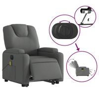 Sta-op-massagestoel elektrisch verstelbaar stof donkergrijs - thumbnail