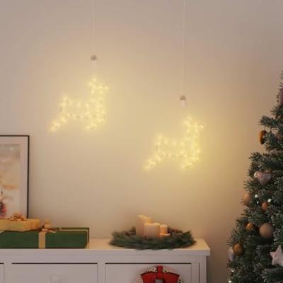 VidaXL Kerstverlichting rendier silhouet 2 st 35 led&apos;s warm wit