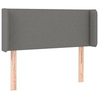 Hoofdbord met randen 83x16x78/88 cm stof donkergrijs - thumbnail