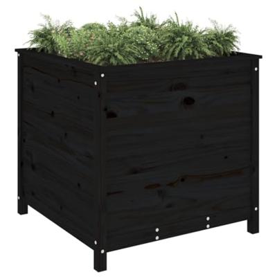 VidaXL Plantenbak 82,5x82,5x78 cm massief grenenhout zwart