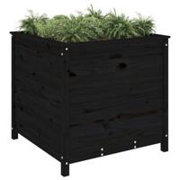 VidaXL Plantenbak 82,5x82,5x78 cm massief grenenhout zwart - thumbnail