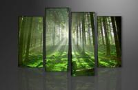 Schilderij - Bos, Groen, 130X80cm, 4luik - thumbnail