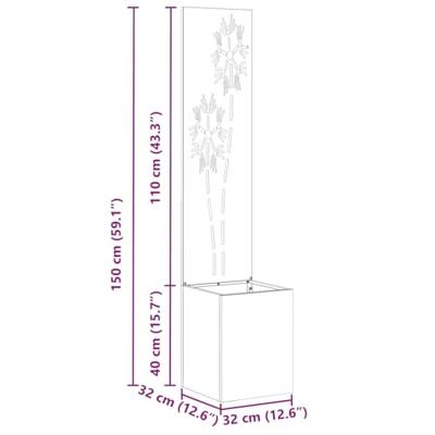 VidaXL Tuin privacy screen zwart 32 x 32 x 150 cm koudgewalst staal