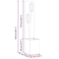 VidaXL Tuin privacy screen zwart 32 x 32 x 150 cm koudgewalst staal - thumbnail