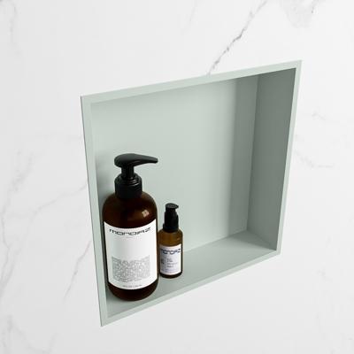 MONDIAZ EASY Nis 29,5x29,5cm in solid surface kleur Greey | Greey. 1 vak geschikt voor in- of opbouw MONDIAZ EASY Nis 29,5x29,5cm in solid surface kleur Greey | Greey. 1 vak geschikt voor in- of opbouw