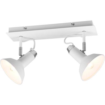 LED Plafondspot 2-Lichts Mat Wit Aluminium - E14 Fitting