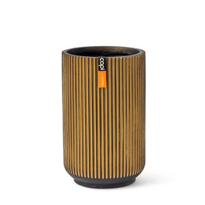Capi nature groove indoor hoog vaas 14x22 cm zwart goud Capi nature groove indoor hoog vaas 14x22 cm zwart goud