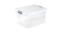 1x Opslagbakken/organizers met deksel 16 liter 40 cm transparant - Opbergbox - thumbnail