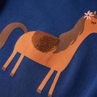 Kindershirt met lange mouwen dierenprint 116 marineblauw - thumbnail