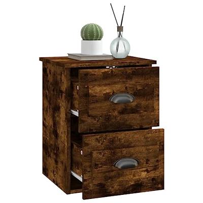 Nachtkastjes 2 st wandgemonteerd 41,5x36x53 cm gerookt eiken