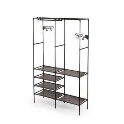 Klerenkast Kipit Zwart Metaal Stof Polypropyleen 108 x 36 x 170 cm