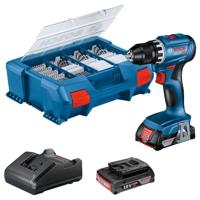 Bosch Blauw GSR 18V-45 | Accuboormachine | 18V | 2 x 2,0 Ah accu's + lader | In L-Case - 06019K3205 - thumbnail