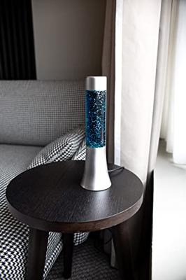 Mini Lavalamp Met Glitters - Zilver/blauw