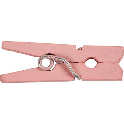 Creativ Company Mini wasknijpers, l: 25 mm, b: 3 mm, lichtrood, 36 stuk/ 1 doos