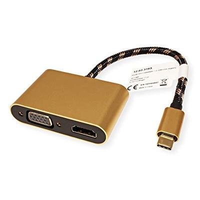 ROLINE GOLD Display Adapter USB Type C - VGA + HDMI ROLINE GOLD Display Adapter USB Type C - VGA + HDMI