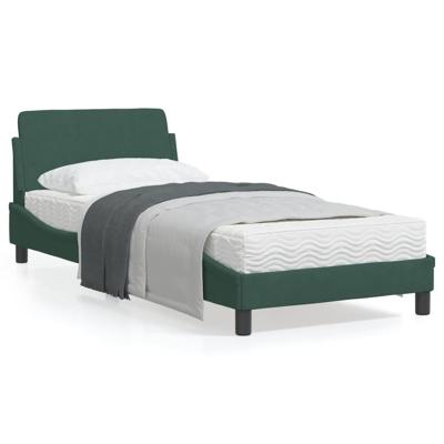 Bedframe zonder matras 90x200 cm fluweel donkergroen