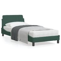 Bedframe zonder matras 90x200 cm fluweel donkergroen - thumbnail