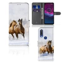 Motorola One Action | Telefoonhoesje | Met pasjeshouder | Paarden - thumbnail