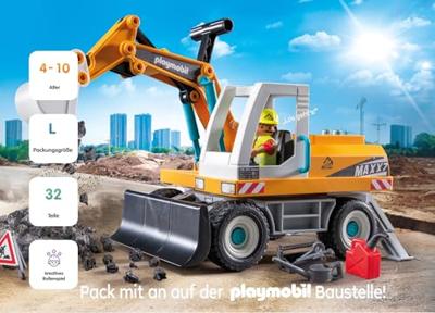 PLAYMOBIL 71749 Mechanische graafmachine en arbeider